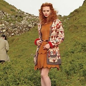 Anthropologie size small cute chunky cardigan long great condition fair isle